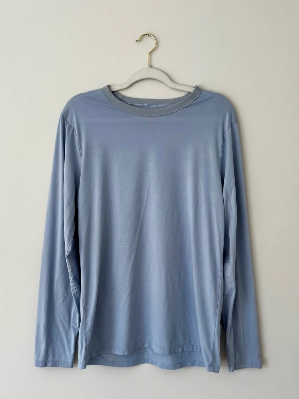 Lululemon Flawed* Ultralight Hip Length Long Sleeve Cotton Shirt, Blue – Large